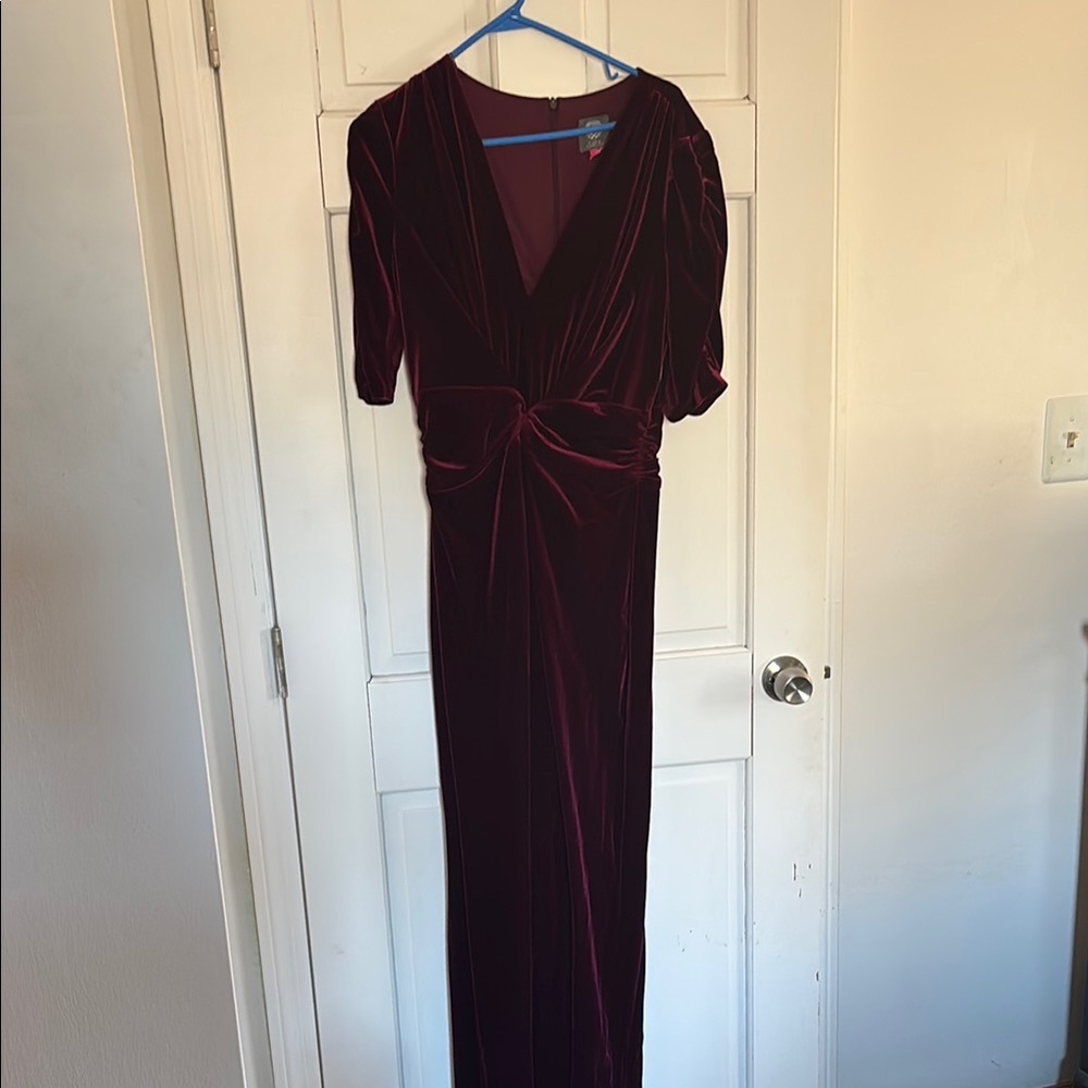 Elegant Velvet Burgundy Jumpsuit